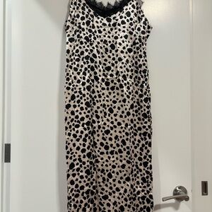 Anthropologie Black and White Slip Dress